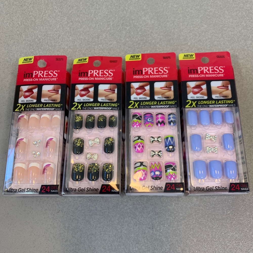 Kiss press on nails w/jewel charm new